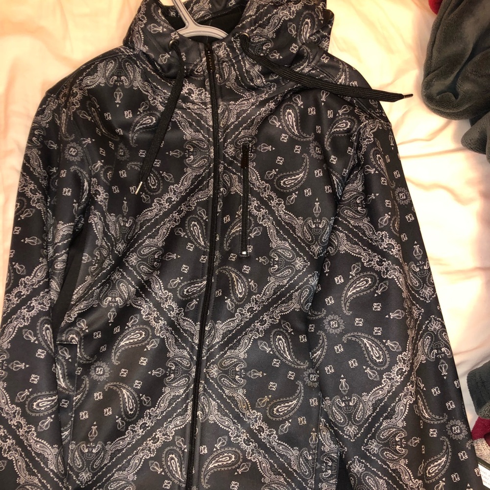 Bandana print zip up